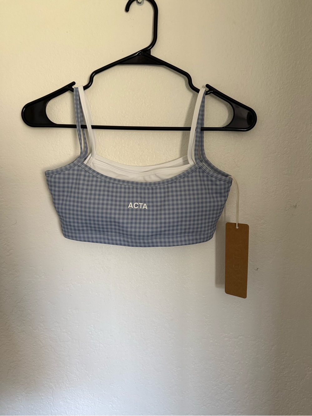 ACTA Blue Gingham Sports Bra